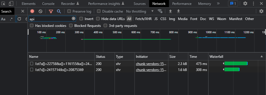 Image of dev tools panel showing network tab